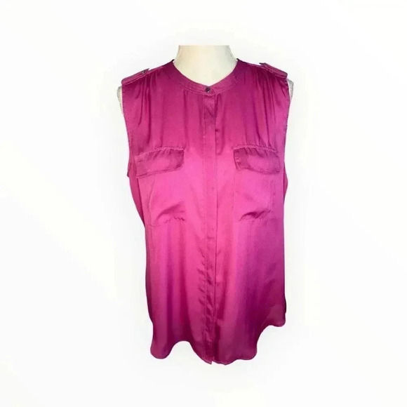 NEW‎ Liz Claiborne Women’s Large Call Of The Tropics Purple Sleeveless Top NWT - Picture 1 of 7
